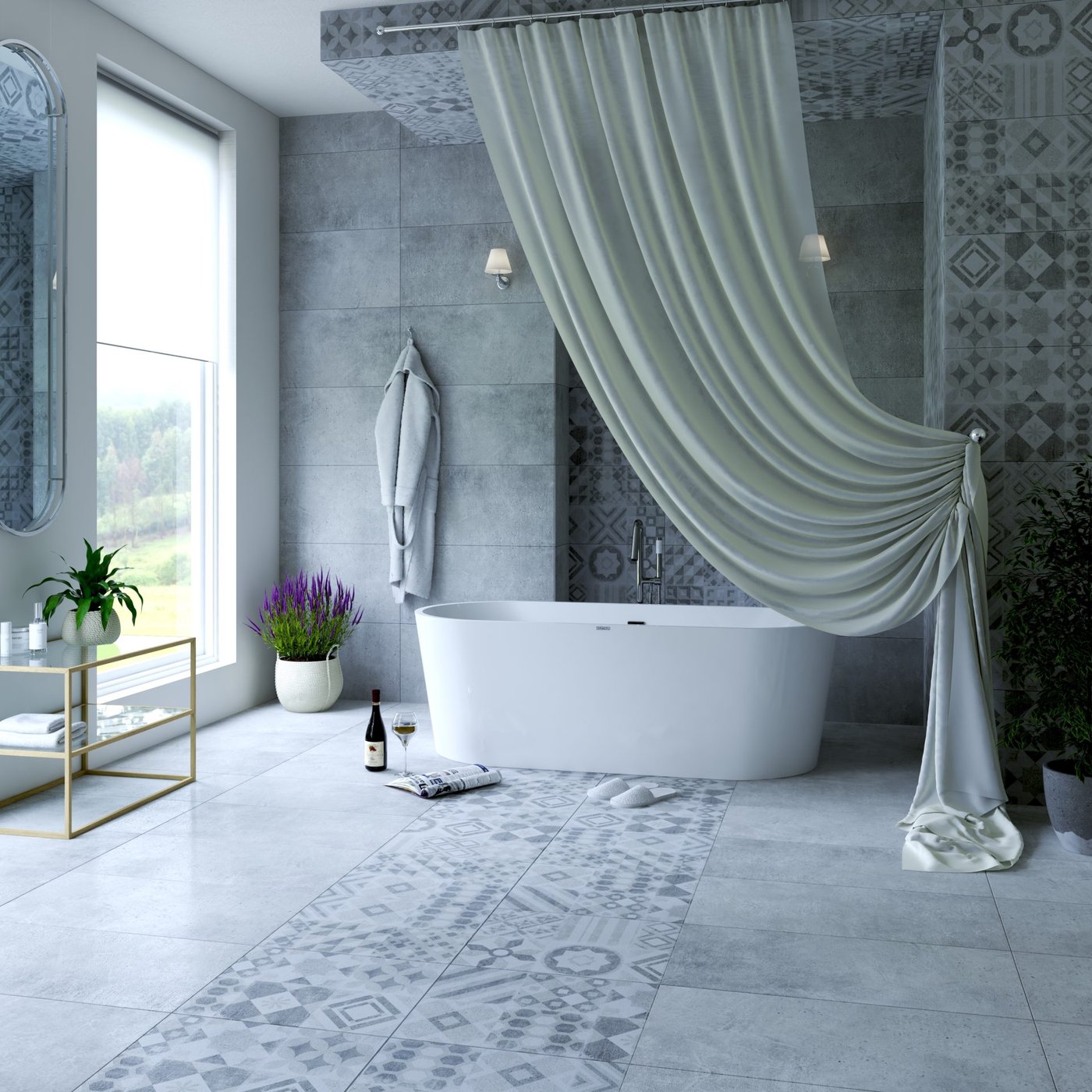 Impressione Grigio Maiolica 40×80 cm — közeli nézet