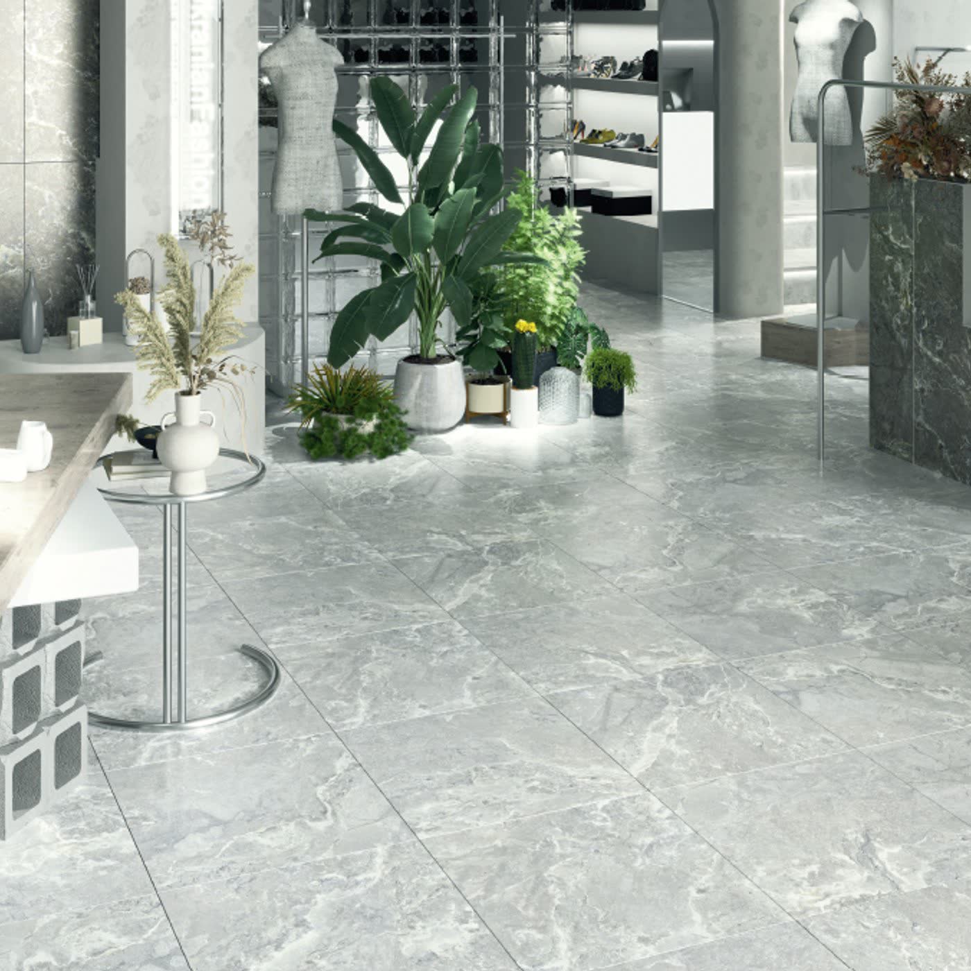 Snakestone Silver 60×120 cm