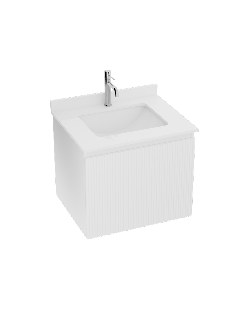 Lavita Irvine 60 Cabinet & WashBasin falra szerelt fürdőszobabútor szett (szekrény + mosdó) – fehér