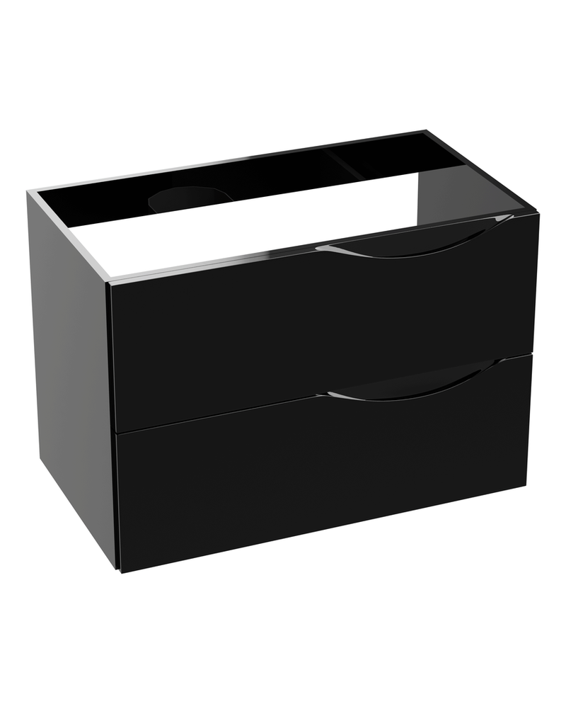 Lavita Kolorado Black Glossy 800 falra szerelt fürdőszobaszekrény – fekete fényes