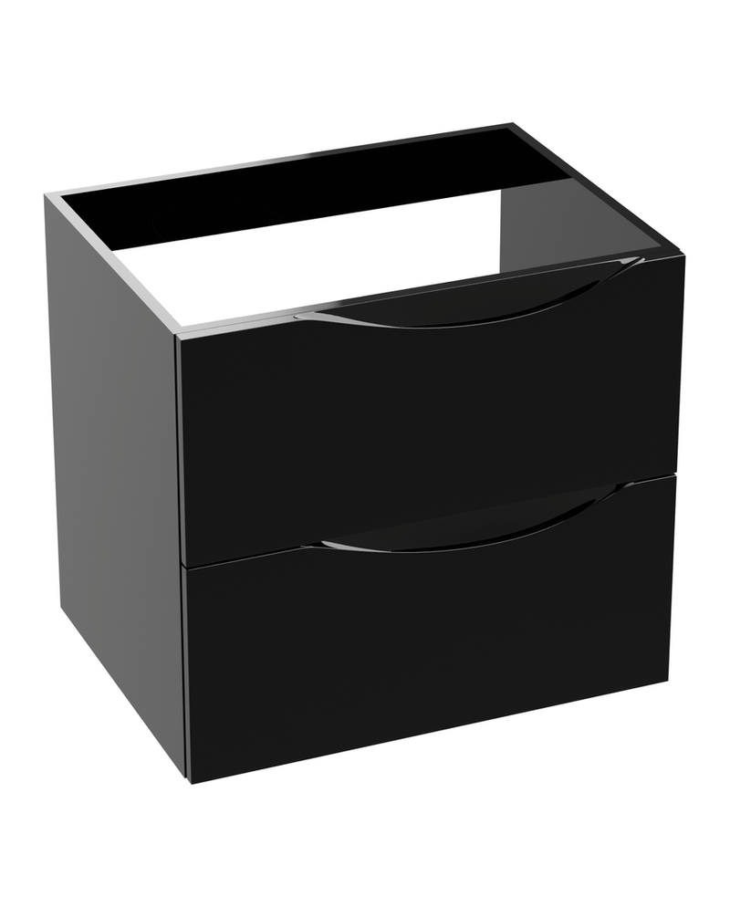 Lavita Kolorado Black Glossy 600 falra szerelt fürdőszobaszekrény – fekete fényes
