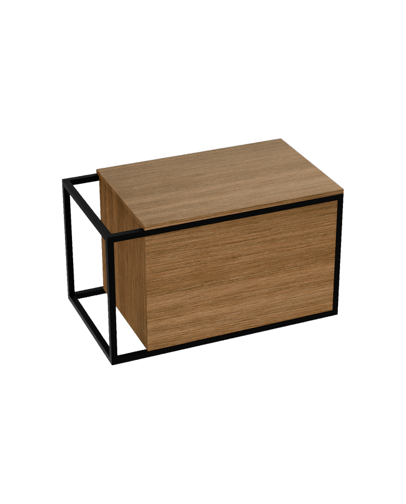 Lavita Freja 80 Cabinet + Table Top fürdőszobabútor – mogyoróbarna