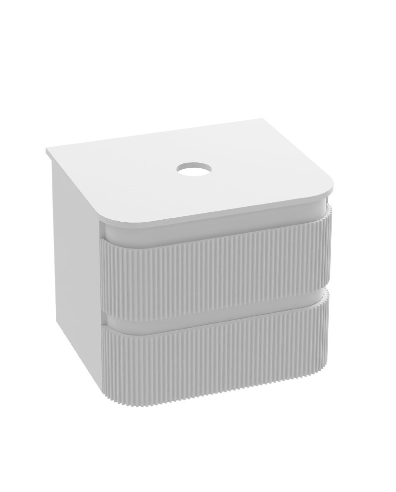 Lavita Vermont 60 Cabinet (2 drawers): White + Table Top fürdőszobabútor – fehér