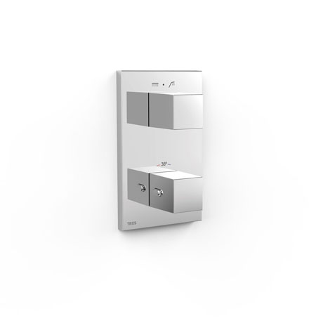 Tres Grifería THERM-BOX Látható rész a 2-utas Therm-box falba süllyesztett rendszerhez (00625001)